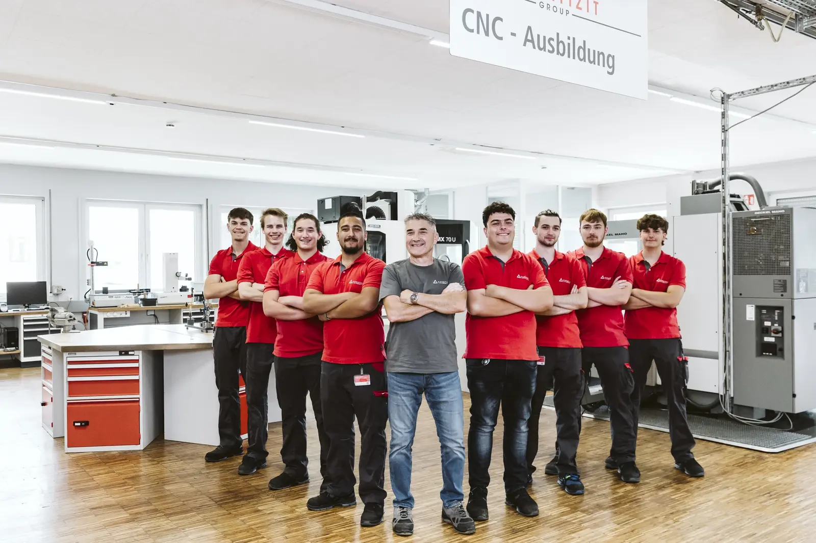 team of apprentices with instructor